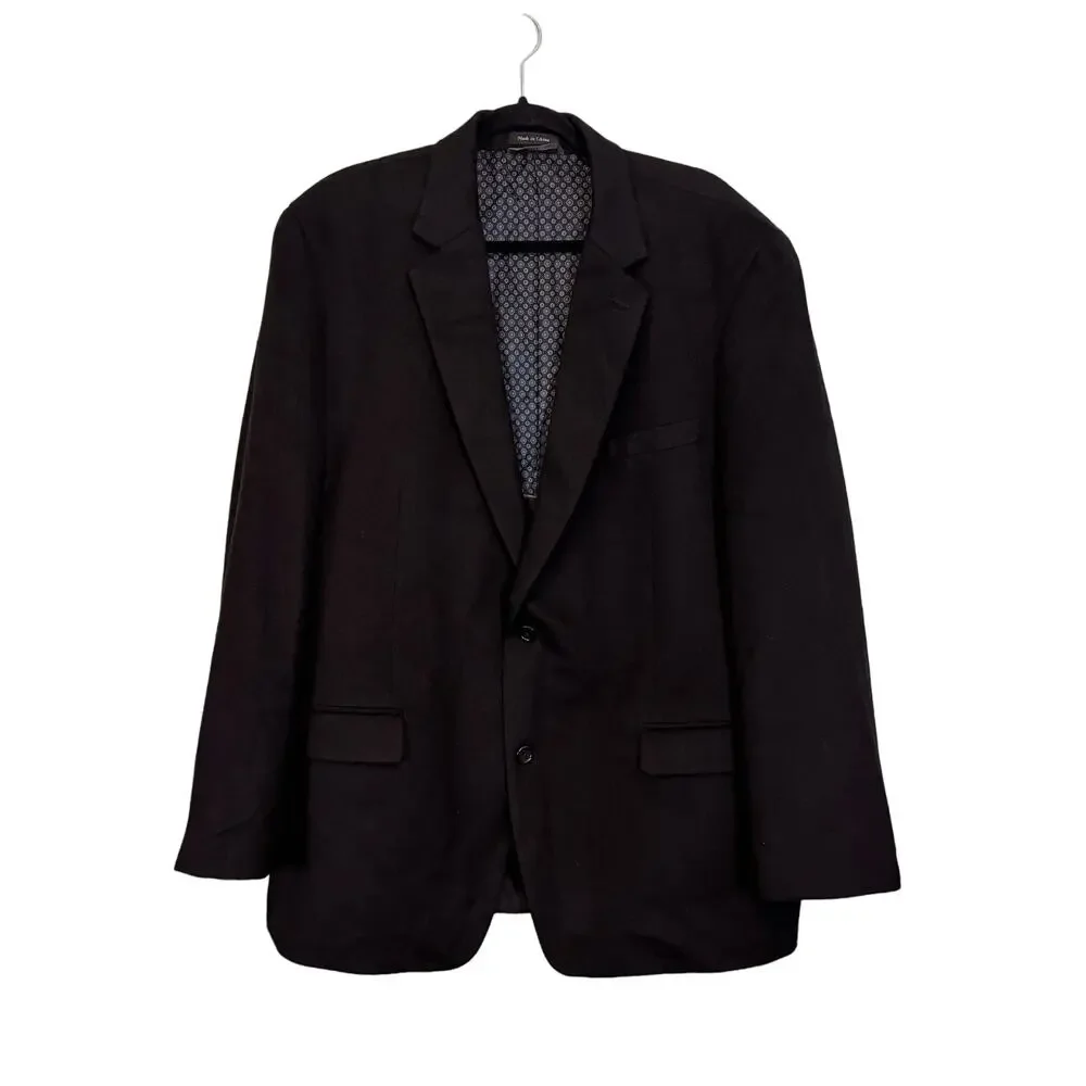 Michael Kors Blazer Jacket Mens 46L Black Camel Hair Office Business Formal Work